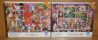 MB BOTELLAS DE PERFUME / ROSA Y AGUA CHINA 2000 piezas 2 Puzzle Set, Excelente Foto 1 de 4