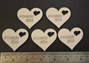 Paquete de 5 fichas de abrazo de bolsillo recuerdo boda fiesta corazón abrazo ficha madera - Imagen 1 de 1