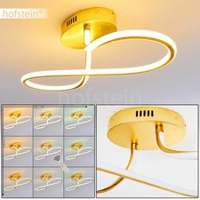 goldfarbene Decken Lampen LED Wohn Schlaf Zimmer Leuchten dimmbar Fernbedienung