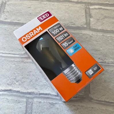 Osram LED light bulb 100W screw in E27 cool white energy A++  1521 lm in new/box - Image 1 of 4