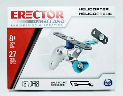 MECCANO ERECTOR HELICÓPTERO INGENIERÍA Y ROBÓTICA JUGUETE 27 PIEZAS HERRAMIENTAS INCLUIDAS 8+ Foto 1 de 2