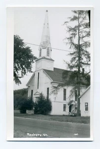 Postal de Roxbury VT, Union Congregational Church, 1483 Roxbury Road, RPPC - Imagen 1 de 2