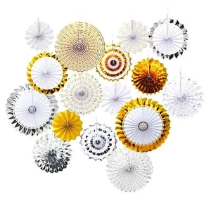 Hanging Paper Fans Party Decorations – Round Paper Fans for Wedding - Paper F... - Picture 1 of 9