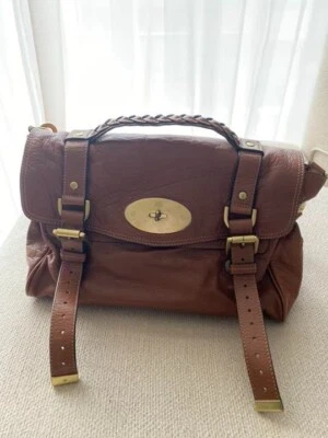 Mulberry Alexa 2way Leather Handbag Shoulder Bag Brown Used W/Guarantee Card JP - Image 1 of 4