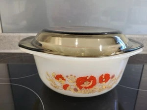 Casserole dish Arcopal France Pyrex Poppy - Picture 1 of 9