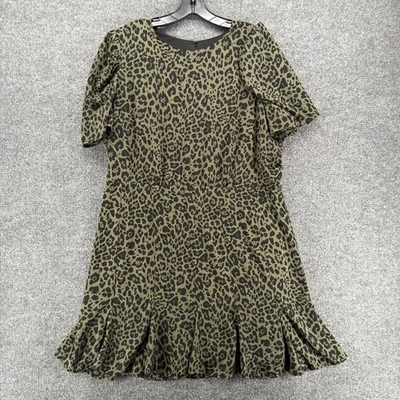 Vestido Express Para Mujer XL Verde Estampado Leopardo Hada Grunge Caprichoso Cóctel Foto 1 de 4