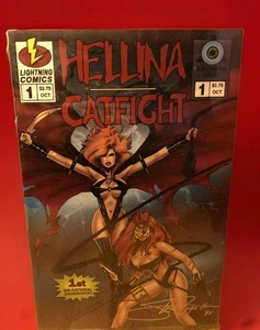 Hellina Catfight #1 Signed w/ COA Steven Zyskowski Ltd 700 Lightning Comics 1995 - Picture 1 of 4