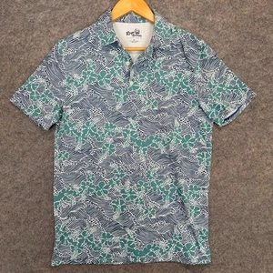 Reyn Spooner Limited Issue Hawaiian Golf Polo Shirt Mens XS Floral Green Perform - Picture 1 of 11
