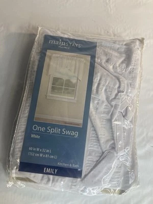 MAINSTAYS HOME Emily One Split Swag White [60" W × 32" L] New  - Image 1 of 2