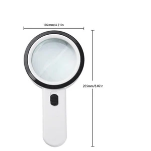 30X Magnifying Glass With LED Light Handheld Lighted Magnifier For Close Work - Picture 1 of 6