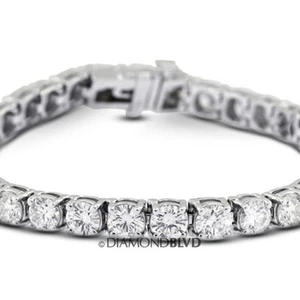 6 CTW H/VS2/Exc Round Earth Mined Diamonds 14k Gold Basket Tennis Bracelet 8.4gr - Picture 1 of 8
