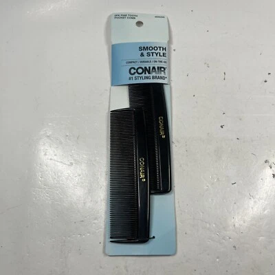 Paquete de 2 peines de bolsillo Conair estilo liso compacto y duradero  Foto 1 de 2