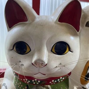 Maneki neko Hucha Gato de la suerte amuleto de la suerte de colección japonés artículos famosos mz - Imagen 1 de 10