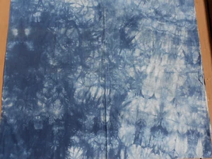 Denim Blue Tie Dye Fabric Cotton Hippie 70's Blues Quilt Craft BTY - Picture 1 of 2