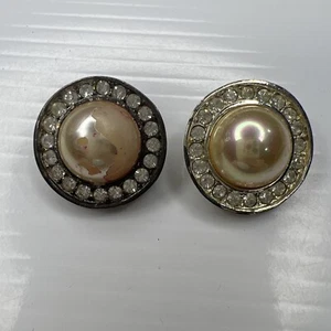 H3 RÖMER Perlen Cabochon Kristalle Damen Ohrclips Retro - Bild 1 von 7