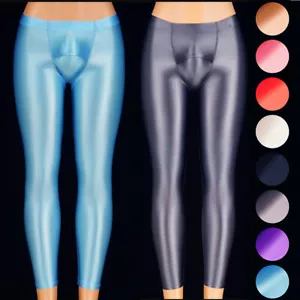 2023 Hombres Pantalones Satinados Brillantes Correr Leggings Fitness Pantalones Delgados Transpirables - Imagen 1 de 32
