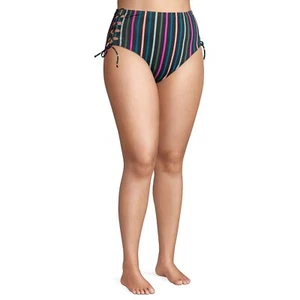 Traje de baño Terra & Sky para mujer sobre el arco iris a rayas cintura alta parte inferior talla 3X - Imagen 1 de 5