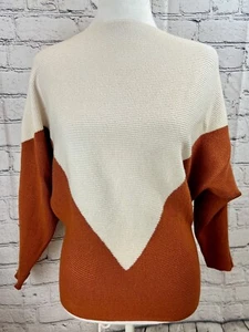 Northern Angel Sweater Women M Brown Cotton Geometric Bat Wing Sleeve Pullover - Picture 1 of 7