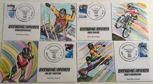 #3321-3324 EXTREME SPORTS set of 4 FDC's COLLINS hand-painted PERFECT!!! - Picture 1 of 5