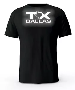 Dallas TX Reflective Logo Black T-Shirt - Picture 1 of 4