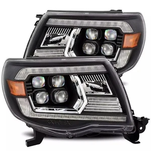 AlphaRex For 2005-2011 Toyota Tacoma LED Projector Headlights Black - Picture 1 of 11