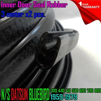For Nissan Datsun Bluebird 310 410 411 510 610 710 810 INNER DOOR SEAL RUBBER x2 - Image 1 of 4