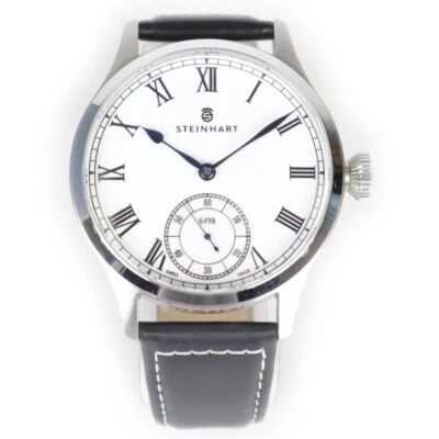 Steinhart Marine Chronometer 44mm White Roman Swiss Luxury Manual Watch 105-0307 - Image 1 of 4