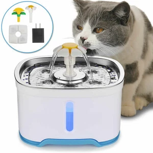 Stainless Steel Safety Pet Water Dispenser Fountain Cat Dog Drinking Bowl Pump - Picture 1 of 10