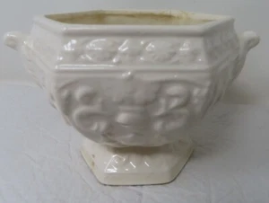 NAPCO Japan White Porcelain Planter 60s Vase Vintage Double Handles AS IS - Picture 1 of 8
