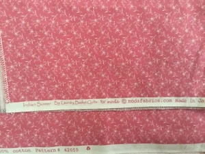 MODA Laundry Basket Quilts Cotton Indian Summer Pink 2 PCs, 1/3 yd & 11” x 21” - Picture 1 of 1