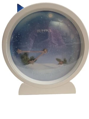 BULOVA - NEW WINTER WONDERLAND MANTLE CLOCK WITH 12 CHRISTMAS MELODIES B1877 - Image 1 of 4