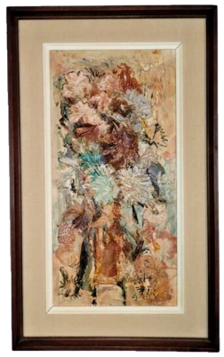 Obra de arte original pintura al óleo flores firmada por el impresionista Danny García 1970 Foto 1 de 4