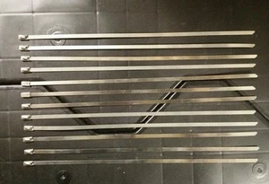 12 piezas 12"" de largo acero inoxidable cremallera bridas cable a prueba de calor y óxido resistente - Imagen 1 de 3