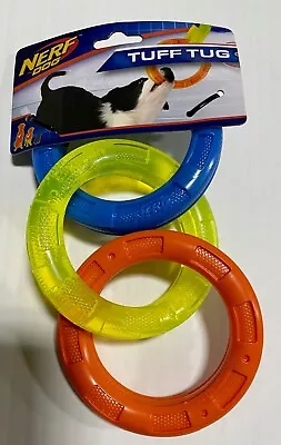 Nerf dog Tuff Tug 3 ring set tug of war DOG TOY