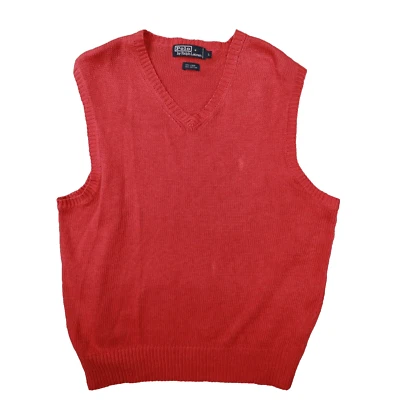 Polo Ralph Lauren Men's Light Red Cotton Linen Blend Sweater Vest size Large - Image 1 of 4