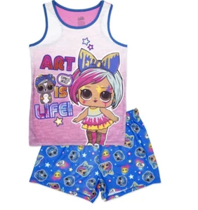 LOL SURPRISE Girls Pajamas NWT 4/5 6/6X 7/8 Tank & Shorts Art is Life - Picture 1 of 1