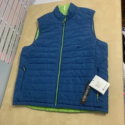 Sunice Michael Reverible Thermal stretch Golf Vest Mens Large Blue Lime NEW NWT - Image 1 of 4