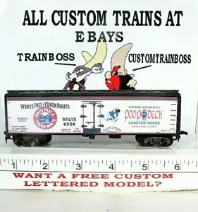 HO SCALE CUSTOM LETTERED WHITE PASS & YUKON RR POOP DECK REEFER 🦞🐟🦞🐟 - Picture 1 of 12