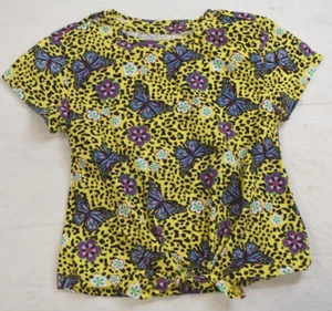 Disney Encanto Youth Girls Butterfies & Flowers Print Yellow Shirt New XS(4/5) - Picture 1 of 5
