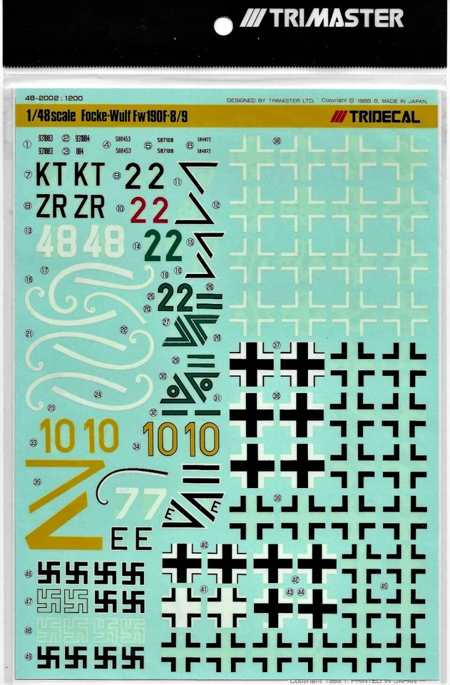 TRIMASTER 48-2002 - (TRIDECAL) FOCKE-WULF Fw190F-8/9 - 1/48 DECALS - Immagine 1 di 1