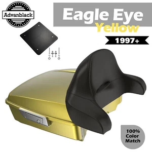 Rushmore Chopped Tour Pack Wrap Around EAGLE EYE YELLOW For Harley/Softail 97+ - Picture 1 of 12