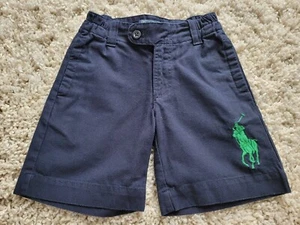 Polo Ralph Lauren Shorts 4T Navy Blue Big Pony Casual Flat Front Chino - Picture 1 of 5