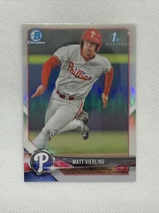 2018 1st Bowman Chrome Draft Refractor Matt Vierling BDC-2 Philadelphia Phillies - Picture 1 of 3