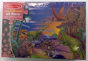 Children's Jigsaw Puzzle Melissa and Doug Land of the Dinosaurs 60 piece Sealed - Picture 1 of 12