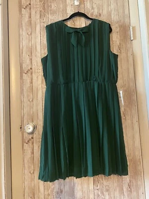 Modcloth NUEVO El Vestido Plisado Verde Esmeralda Mujer Talla XL NUEVO CON ETIQUETAS, Lazo Femenino Foto 1 de 4