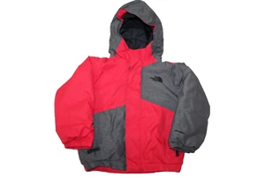 The North Face Dryvent 2T Toddler Boy Hooded Winter Rain Jacket Red & Gray Grey - Picture 1 of 7