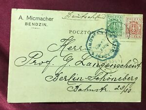 POLEN 1919 Pocztowka Ganzsache v.Micmacher Bendzin an Langenscheidt Berlin
