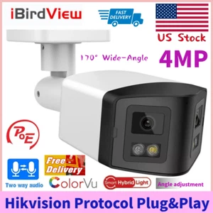 Cámara POE panorámica 170° compatible con Hikvision doble lente IP ColorVu luz IR - Imagen 1 de 18