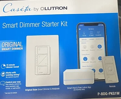 Caseta by Lutron Smart Dimmer Starter Kit P-BDG-PKG1W - Image 1 of 2