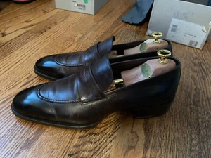 $2100 Tom Ford dark brown leather  penny loafers sz 8 T - Picture 1 of 7